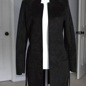 H&M Black Suede Blazer Jacket XXS